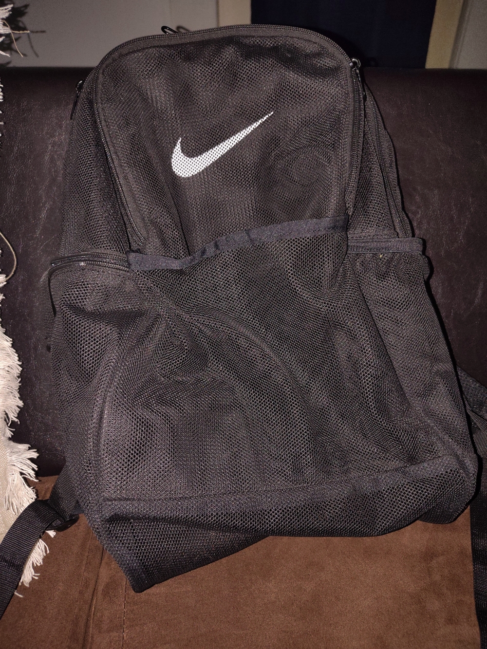 Nike Black Mesh Swoosh Backpack for Men